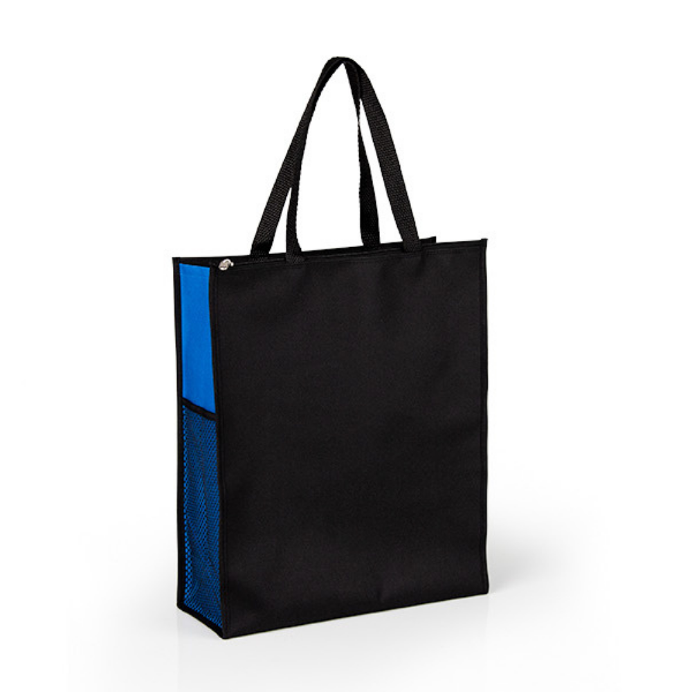 Sacola De Mão Em Nylon 600 - Preta/Azul - Imagem 2