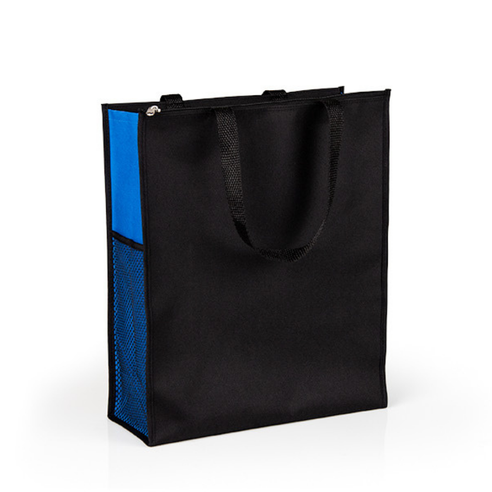 Sacola De Mão Em Nylon 600 - Preta/Azul