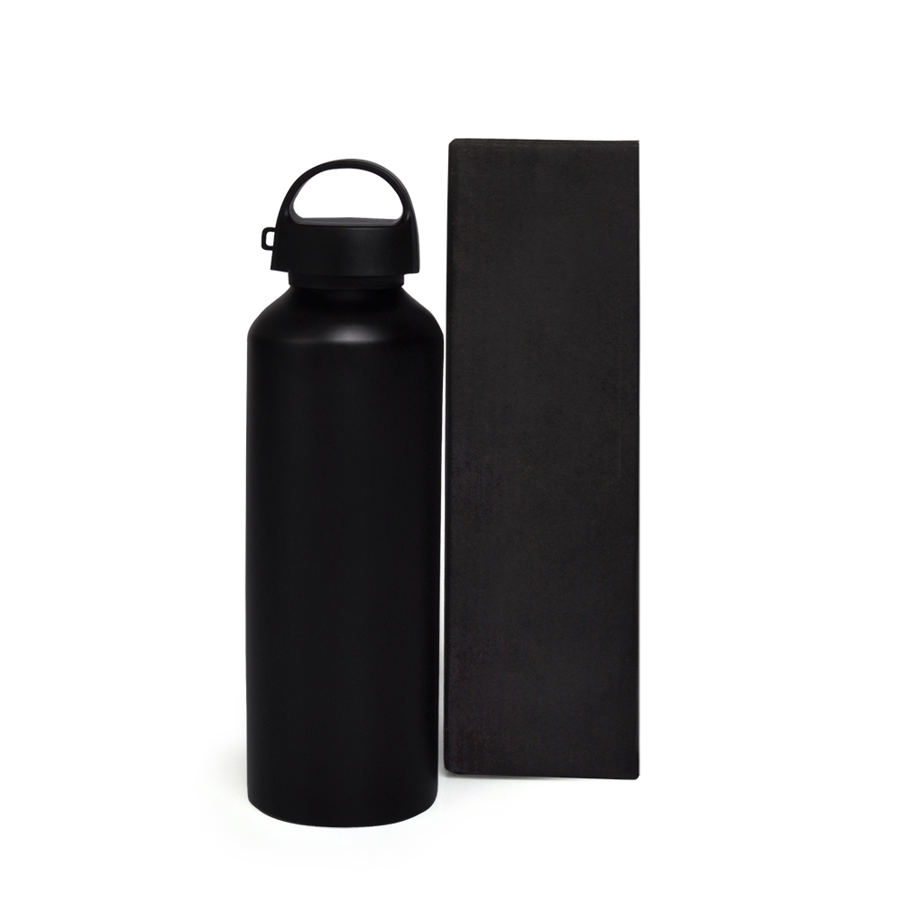 Garrafa Em Alumínio Preto - 600 Ml