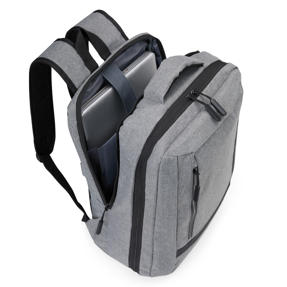 Mochila Em Poliéster 300D - Melange Cinza - 18L - Imagem 7