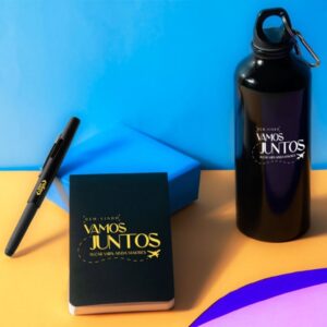 Kit Com Squeeze, Caneta E Bloco - 3 Pçs